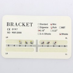 10Packs Dental Orthodontic Metal Brackets Mini Roth 018 Slot 3 Hooks Upper 6Pcs