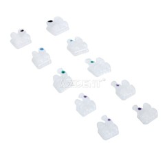 10X AZDENT Dental Orthodontic Ceramic Bracket Braces 5*5 Roth.022 Hooks 345