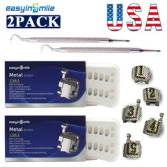 Ortho Metal Self Ligating Bracket MBT Roth 022 3/345Hook Dental Mini Brace 2Pack