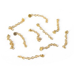 AZDENT Dental Orthodontic Lingual Button Chain (Gold) Round Mesh Base 10Pcs/Pack