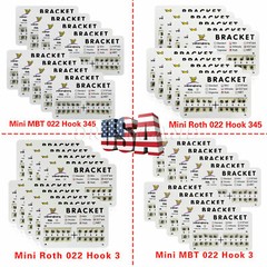 10Bags Dental Orthodontic Brackets Braces Mini Standard Slot.022 No/3 /345 Hooks