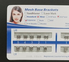 50 Sets Dental Orthodontics Brackets Mini Edgewise 022 Slot no hooks Mesh Base