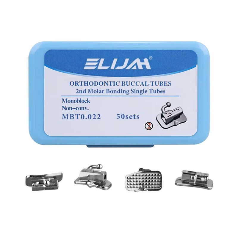 50 Sets Dental Orthodontic Buccal Tubes 1st 2nd Molar Roth MBT 022 Bondable Tube