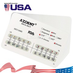 AZDENT Dental Orthodontic Brackets Braces Metal Brackets Mini Roth.018 Hooks 3