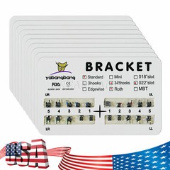 10-100 x Dental Ortho Brackets Mini/Standard MBT/Roth 022 Hooks 3 4 5 USA