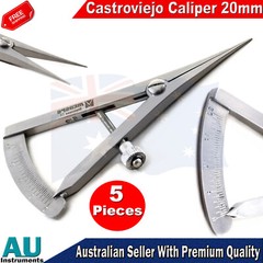 Castroviejo Caliper 0-20mm Surgical Dental Medical Implant Instruments 5 pieces