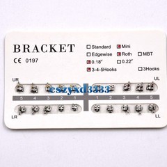 Dental Orthodontic Brackets Brace Roth/MBT/Edgewise 018/022 NO. 3/345 Hooks