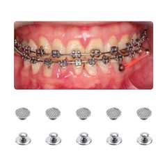 10 Pcs/Bag Dental Orthodontic Metal Round Mesh Base Lingual Button Bondable