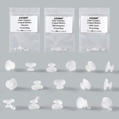 Dental Ortho Composite Clear Ceramic Lingual Buttons for Round Rectangular Base