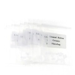 US 100 Pcs Dental Orthodontic Clear Ceramic Lingual Base Button Bondable Round