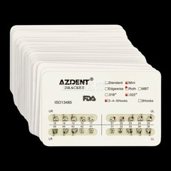 10kits AZDENT Dental Brackets Braces Orthodontic Mini Roth0.022″ Hooks 3-4-5