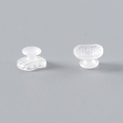 Dental Orthodontic Ceramic Transparent Lingual Button Rectangular Mesh Base