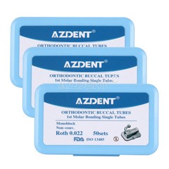 50Sets Dental Orthodontic Non-conv Buccal Tube 1st 2nd Molar Roth MBT 022/018
