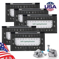 5 Sets Dental Ortho MIM Self Ligating Brackets Mini Roth.022 Hooks 345 1st Molar
