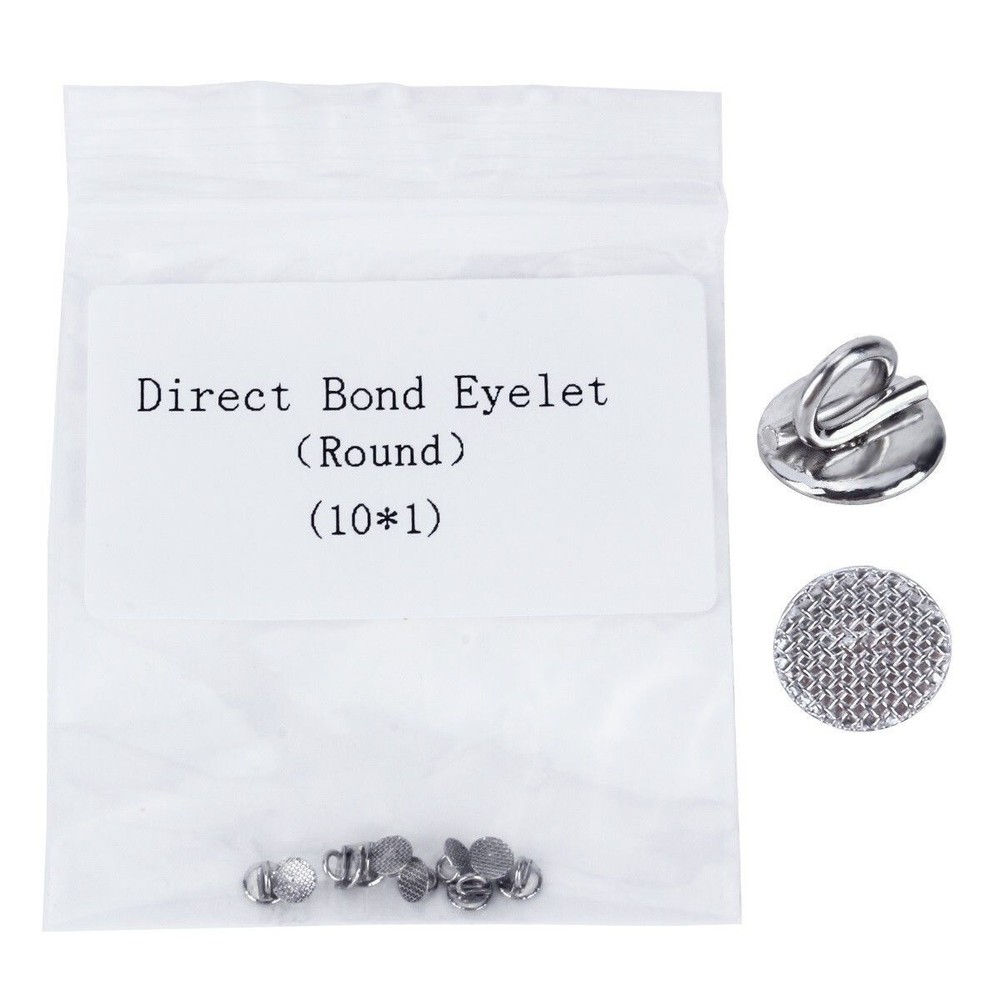 10 Pcs Dental Orthodontics Lingual Button Direct Bondable Eyelet Round Base Ss.