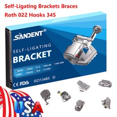 USA Dental Orthodontic Self-ligating Brackets Metal Brace Roth 022 345 Hooks