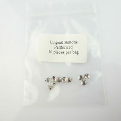 10PCS Dental Ortho Lingual Buttons Bondable round/rectangular MIM Mesh Base USA
