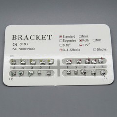 Dental Orthodontic Metal Brackets Braces Standard Roth.022 Hook 3-4-5 20/Pack