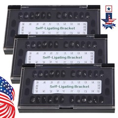 3 Packs Dental Ortho Self-ligating Brackets Metal Brace Roth 022 345 Hooks ty