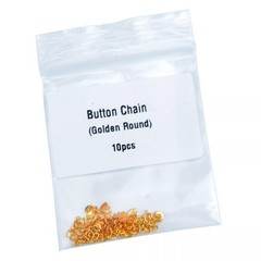 2pcs/pack Dental Orthodontic Traction Chain Round Buttons with Chain Gold Plated
