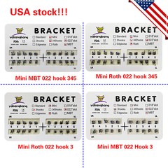 10 Packs Dental Orthodontic Metal Bracket Braces Mini Roth/MBT 022 3/345 Hooks A