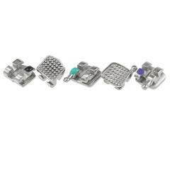 10 Sets Dental Orthodontic Brackets Mini Metal Braces Roth 022 345 Hooks MIM 5-5