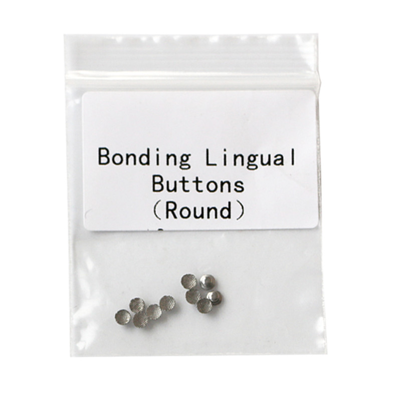 1 Pack 10Pcs Dental Orthodontic Lingual Buttons Mesh Round Base Lingual Button