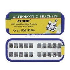 10X Dental MIM Orthodontic Bracket Brace Metal Mini MBT.022 Hooks 345 Laser Mark