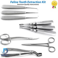 Feline Dental Kit Tooth Extraction Forceps Elevators Dentists & Veterinarians