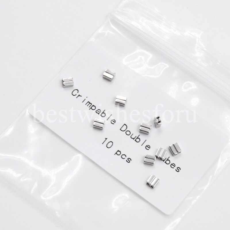 Dental Orthodontic Crimpable Hooks Double Tubes Inserted Stops Lingual Buttons