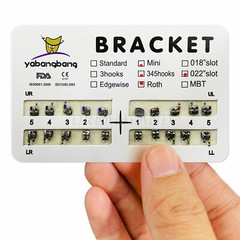 10 Orthodontic Dental Brackets Brace Mini Roth 022 Slot 345 Hooks Metal CE&FDA