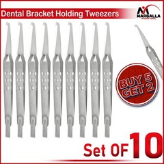 New Ortho Bracket Tweezers Hole Grip Reverse Action Bonding Holding Placer 10Pcs