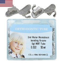 USA Dental Orthodontic Buccal Tube Monoblock Roth MBT 022 1st 2nd Molar Bondable