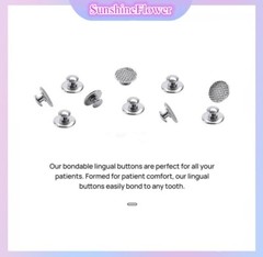 50 Pcs Dental Orthodontic Bondable Metal Lingual Buttons Round Base with Mesh