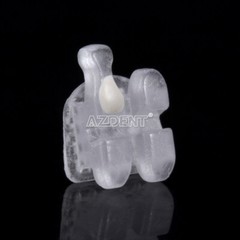 AZDENT Dental Orthodontic Ceramic Brackets Braces Roth.022 Hooks 3 4 5 Mesh Base