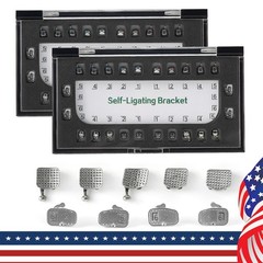 5 Sets Dental Ortho MIM Self Ligating Brackets Mini Roth.022 Hooks 345 1st Molar
