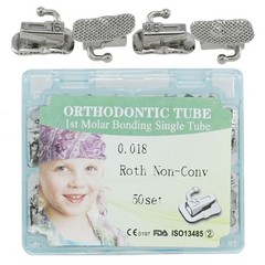 50 Set Dental Orthodontic Buccal Tube 1st 2nd Molar Non-Convertible Roth 018 022