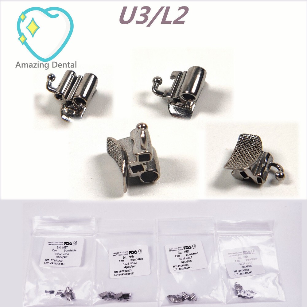 Dental Orthodontic Buccal Tubes Convertible Roth MBT 022 1st Molar Double 3 Tube