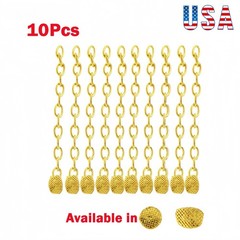 6Pcs Dental Orthodontic Traction Chain Round Lingual Button Chains Gold Plated
