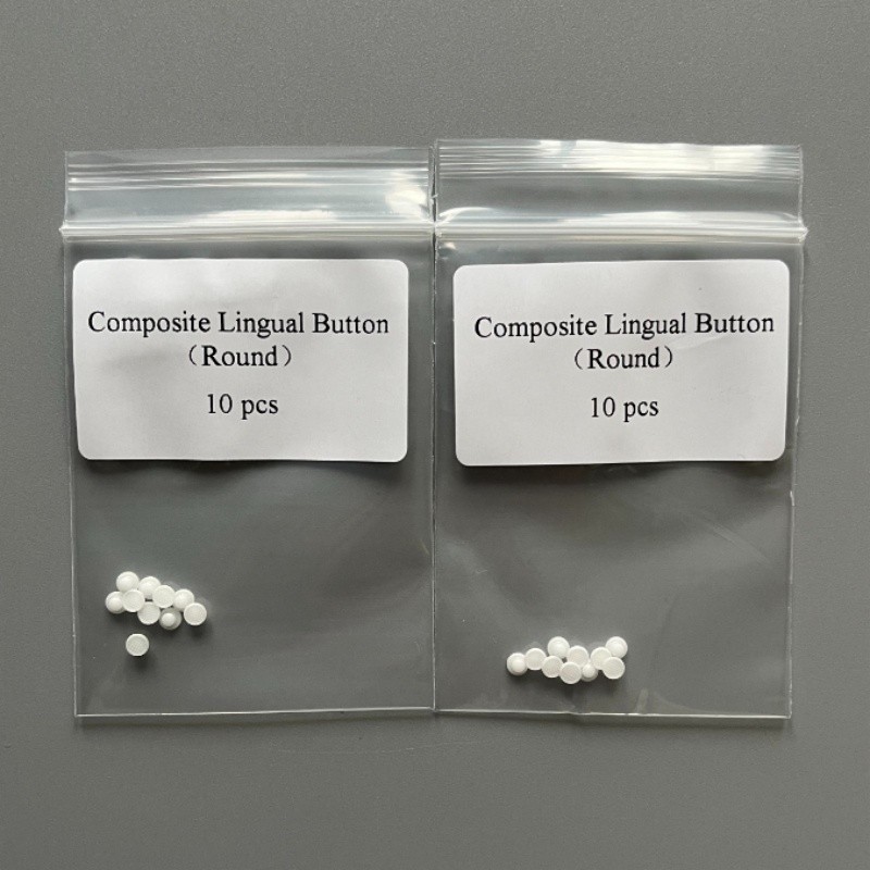 20 Pcs Dental Orthodontic Bondable Lingual Buttons Ceramic Round Base Mesh Base