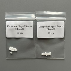Dental Orthodontic Bondable Lingual Buttons Ceramic Round Base Mesh Base