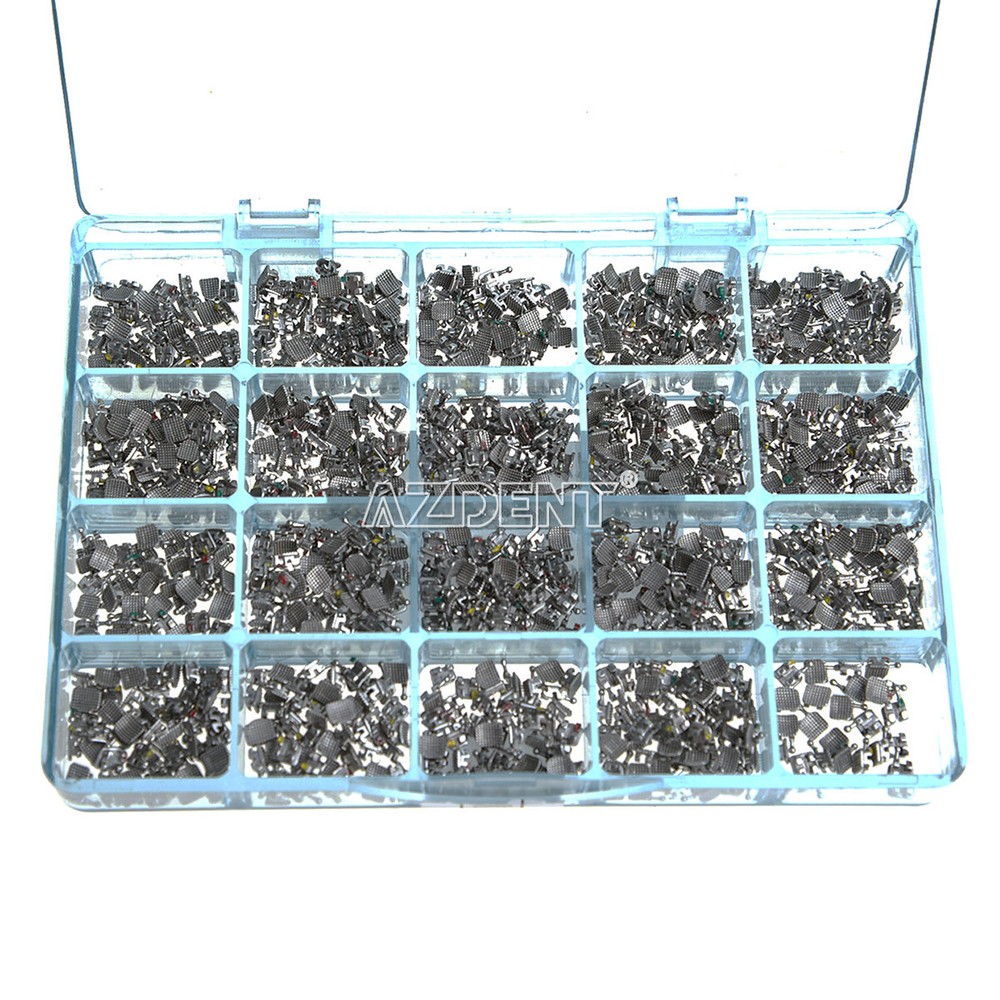 1000pcs 50 Set Dental Orthodontic MIM Monoblock Bracket Mini MBT 022 3-4-5 Hooks