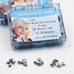 50Sets Dental Orthodontic Bondable Buccal Tube 1st & 2nd Molar Roth MBT 022/018