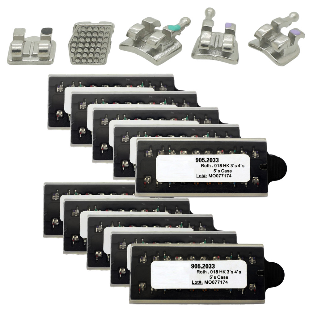 Dental Orthodontic Metal Brackets Braces MIM MINI Roth MBT 018 345 Hooks 5-5