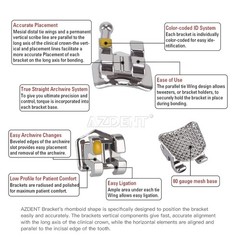 Dental Orthodontic Metal Bracket Brace Buccal Tubes Mini Roth/MBT 0.022/0.018