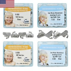 USA Dental Orthodontic Buccal Tube Monoblock Roth MBT 022 1st 2nd Molar Bondable