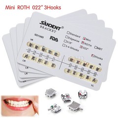 USA!!50 Packs Dental Orthodontic Bracket Braces Mini Roth 022 Slot 3hooks