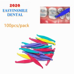 EASYINSMILE 100Pcs Dental Orthodontic Elastics Placer Rubber Bands Braces 6cm US