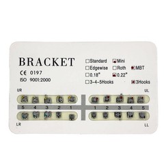 1 Pack Dental Orthodontic Metal Bracket Brace Mini MBT 022 3 Hook 20PCS/Pack
