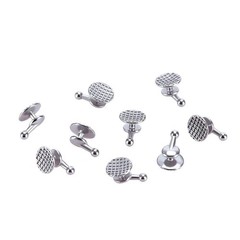 10Pcs Dental Orthodontic Bondable Lingual Buttons with Hook Round Base